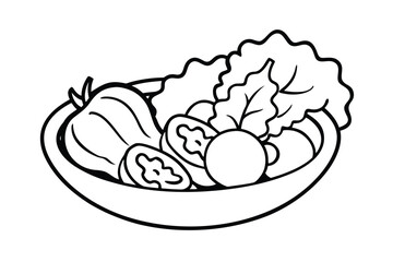 Salad Vegetable Set Lettuce Cucumber Tomato