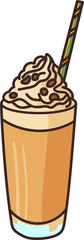 Iced Coffee with Whipped Cream and Chocolate Drizzle