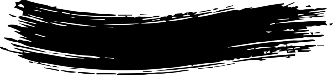 Black Paint Brush Stroke Isolated on White Background