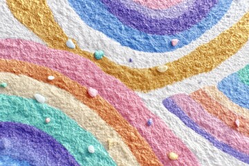 Vibrant Abstract Background with Colorful Curved Stripes and Textured Elements, Perfect for Artistic Projects and Creative Designs