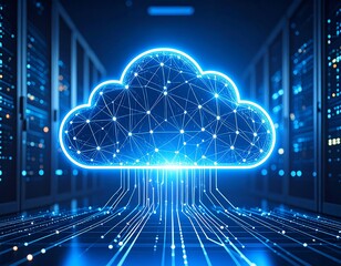 Futuristic cloud computing concept