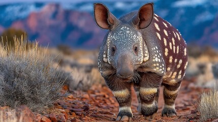 Obraz premium Adorable Desert Armadillo: A Stunning Wildlife Encounter
