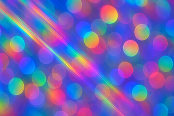 Colorful bokeh lights and rainbow streaks image