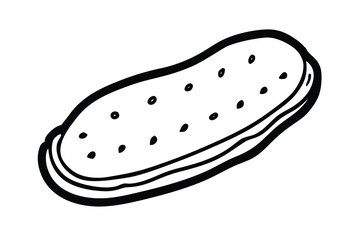 Pickled Cucumber Slice Flat Vector No Text