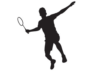 BADMINTON PLAYER SILHOUETTE