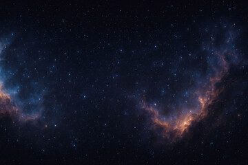 Fototapeta premium Deep space panorama with glowing nebulae and distant stars galaxy cosmos