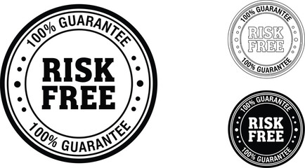 Obraz premium Risk free guarantee stamp vector illustration for business and promotions use