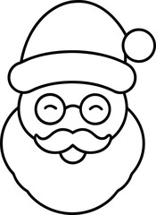 Happy santa claus line art vector illustration