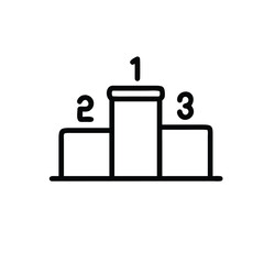Simple podium icon with first second and third place