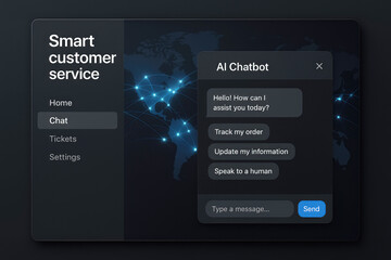 Fototapeta premium Digital interface for customer service with AI chatbot AI chatbot communication
