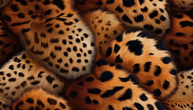 leopard fur photorealistic image seamless pattern animalistic trendy print cover wallpaper packaging for the brand