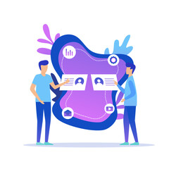 Digital Profile Comparison and Data Sharing Concept with Two People