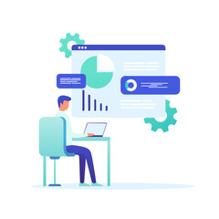 Data Analytics and Business Intelligence Concept with Dashboard and Charts