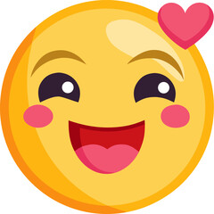 Blushing Face Emoji with Heart icon