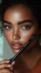 Closeup portrait of a young girl. Beauty cosmetics style. 
