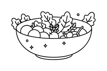 Fresh Salad Bowl With Microgreens Radish And Cucumber