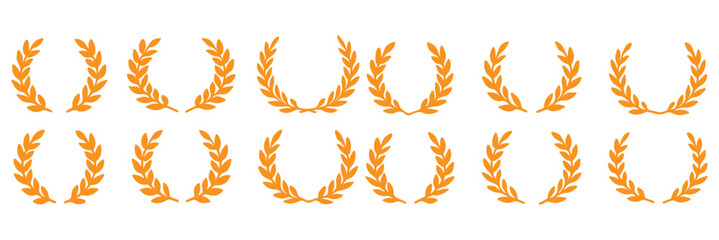 Black Laurel Wreath Symbol Victory, Achievement, Award, Honor, Glory, Triumph, Success, Celebration,