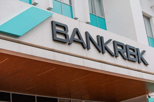 22 June 2025, Almaty, Kazakhstan: RBK bank sign, symbolizing finance, economy, and banking services