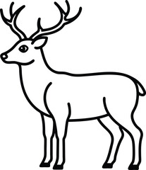 Reindeer line art vector illustration simple design