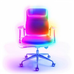 Fototapeta premium Colorful glowing office chair