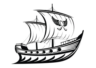 classic mariners black ship vector icon 