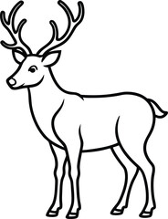Obraz premium Reindeer line art vector illustration simple design