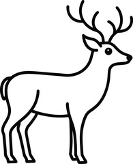 Reindeer line art vector illustration simple design