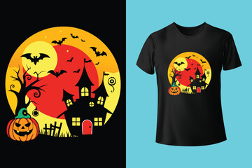 Halloween pumpkin t=shirt design vector