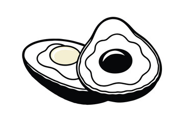 Avocado With Fried Eggs Tasty Food Dish For Vegetarians