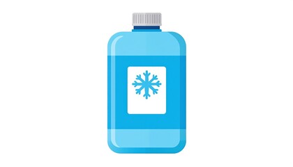 Obraz premium Light blue plastic bottle with a snowflake label