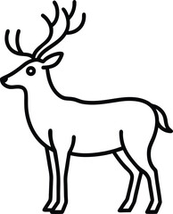 Reindeer line art vector illustration simple design