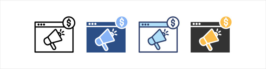 Advertising Icon Set Multiple Style Collection