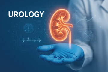 Glowing Kidney Hologram Medical Technology Display urology healthcare