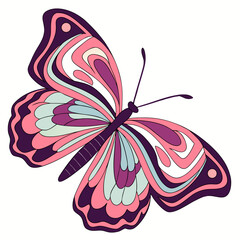 Futuristic butterfly with overlapping wings