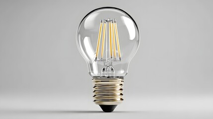 Close-up of a clear glass led light bulb.