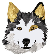Obraz premium PNG Wolf ripped paper mammal animal pet.