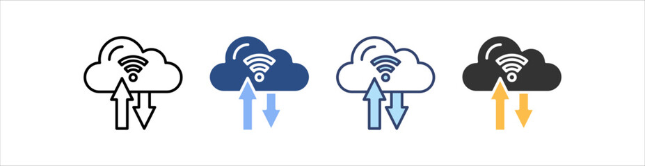 Cloud Computing Icon Set Multiple Style Collection