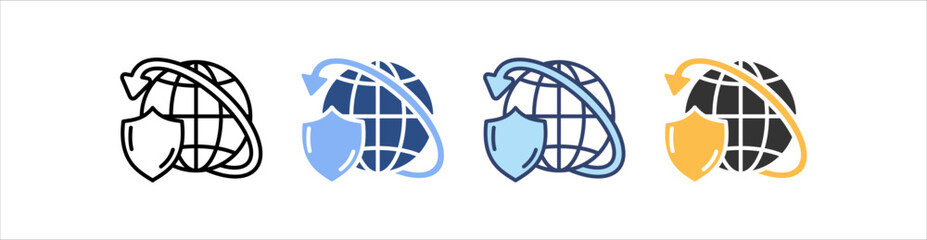 Worldwide Icon Set Multiple Style Collection