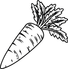 Simple Line Drawing of a Carrot vegetable food