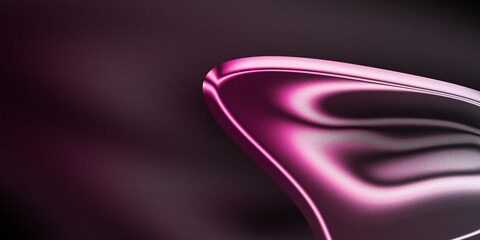 Luxury abstract background with glossy pink and magenta liquid curves, featuring smooth reflections and modern metallic texture, perfect for cosmetic branding, product visual, or futuristic design