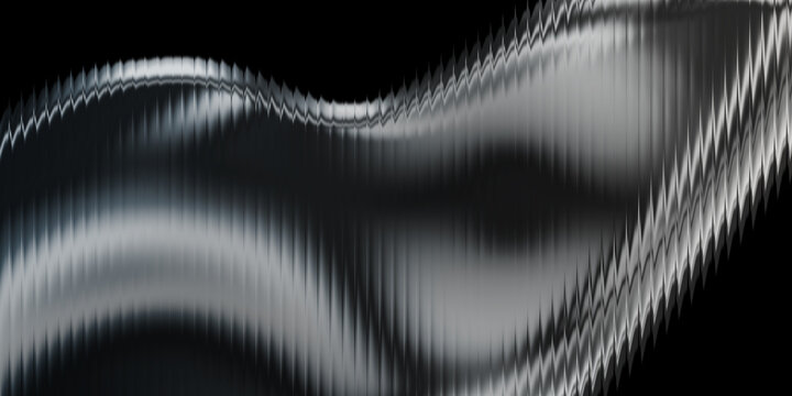 Glossy metallic abstract surface with vertical glass texture in dark silver tone, perfect for luxury cosmetics, modern tech display, premium product mockup, futuristic presentation background