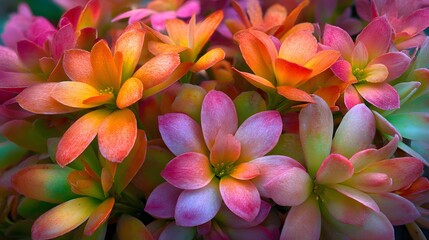 Fototapeta premium A Vibrant Kaleidoscope of Calandrinia Spectabilis Flowers Captivating Floral Display with a Multitude of Vivid Colors and Intricate Details