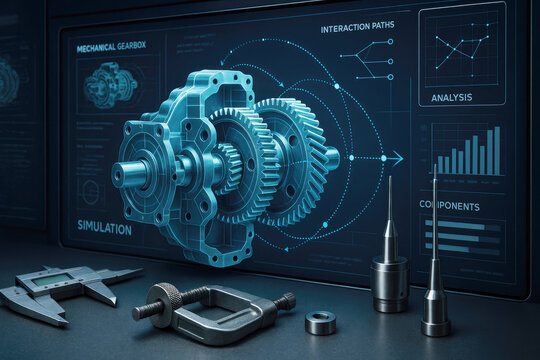 Mechanical gearbox engineering simulation and analysis gears