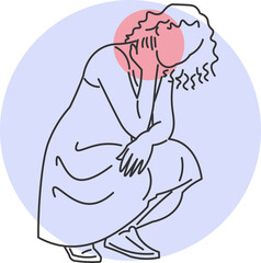 Woman with Discomfort in the Neck Region