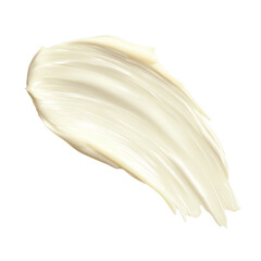 Naklejka premium A creamy white cosmetic texture swatch isolated on transparent background