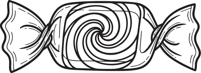 Swirled candy wrapped in twisted paper vector