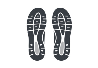 Pair of Dark Gray Running Shoe Soles with Textured Tread.