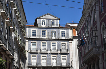 Maison faïence, Azulejos, Lisbone, Portugal. 