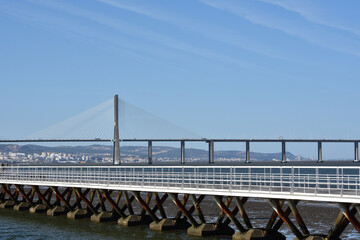 Naklejka premium pont vasco de gama, Parque das Nações, Parc des nations. Lisbonne. Portugal. 