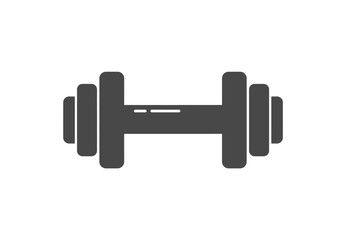 Simple Gray Dumbbell Icon: Fitness Weight Training Equipment.